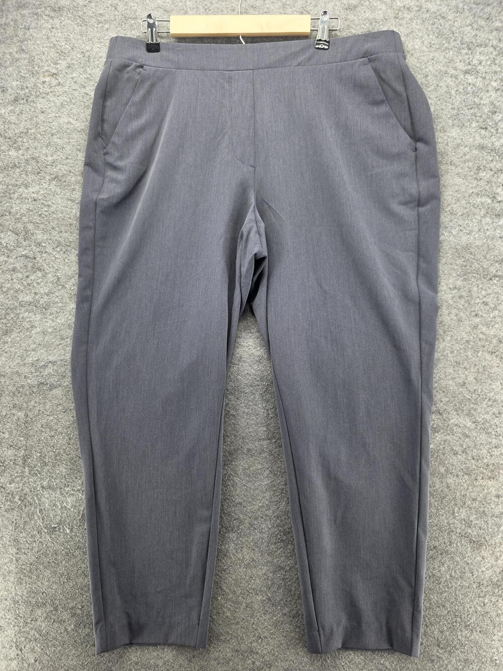 Nine West Pants Womens XL Navy Crop Relaxed Mid Rise Straight Leg Comfort Waist